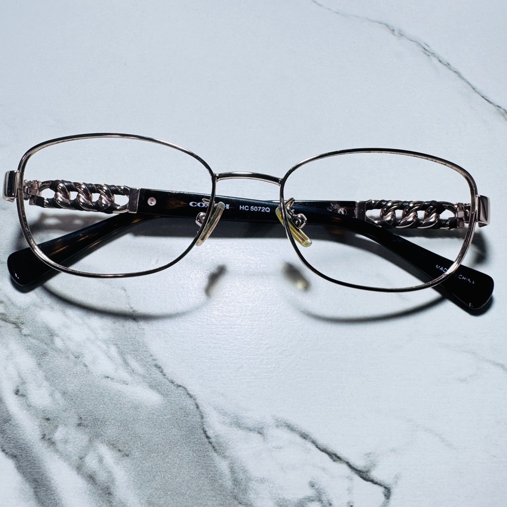 Coach HC 5072Q Light Gold Dark Tortoise Chain Detail Eyeglass Frames 53-17-135